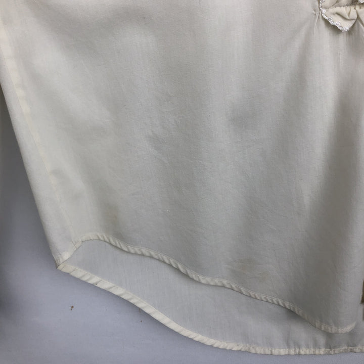 70'S After Six Frill Long Sleeve Poly-Cotton Shirt Women's XL Equivalent Vintage polyester pale white type Vintage Second Hand