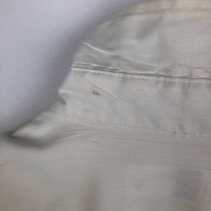 70'S After Six Frill Long Sleeve Poly-Cotton Shirt Women's XL Equivalent Vintage polyester pale white type Vintage Second Hand