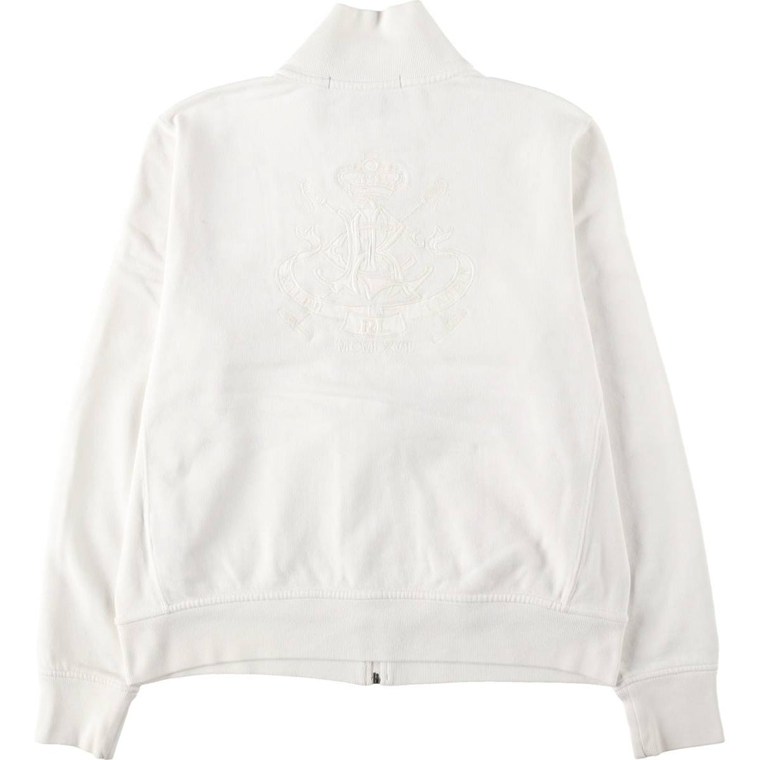 Ralph Lauren RALPH LAUREN SPORT Full-Zip Sweatshirt, Women's Size XL (approx.) cotton pale white type Vintage Second Hand