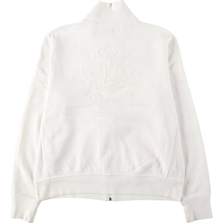 Ralph Lauren RALPH LAUREN SPORT Full-Zip Sweatshirt, Women's Size XL (approx.) cotton pale white type Vintage Second Hand