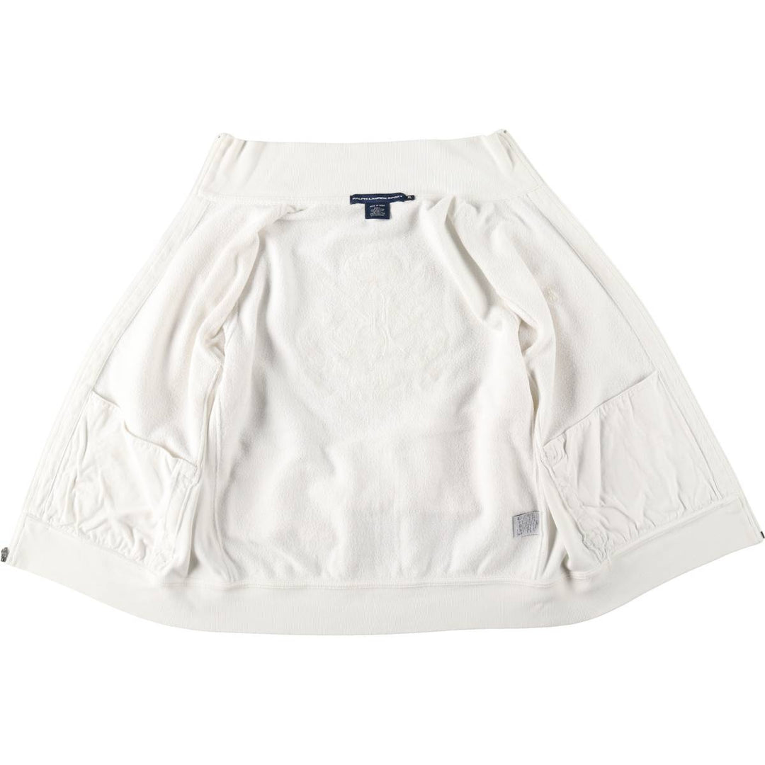 Ralph Lauren RALPH LAUREN SPORT Full-Zip Sweatshirt, Women's Size XL (approx.) cotton pale white type Vintage Second Hand