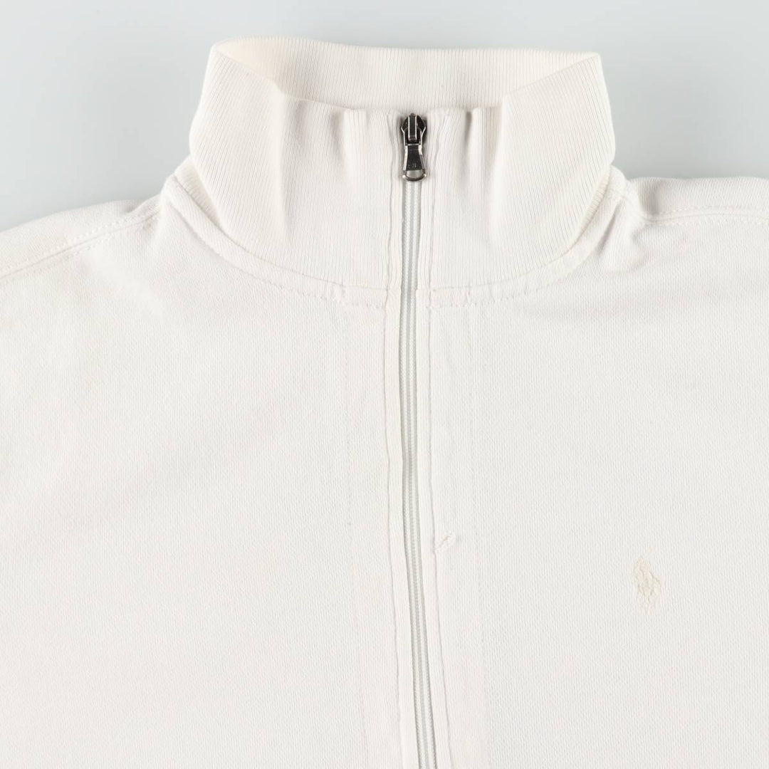 Ralph Lauren RALPH LAUREN SPORT Full-Zip Sweatshirt, Women's Size XL (approx.) cotton pale white type Vintage Second Hand
