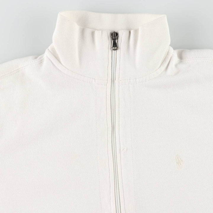 Ralph Lauren RALPH LAUREN SPORT Full-Zip Sweatshirt, Women's Size XL (approx.) cotton pale white type Vintage Second Hand