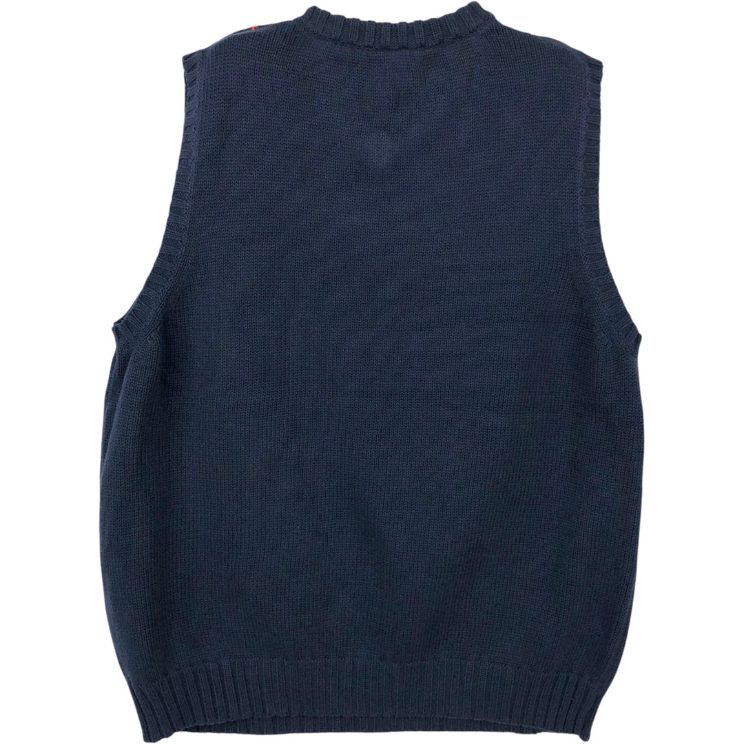 2000'S GAP Argyle Pattern V-Neck Cotton Knit Vest, Women's Size M (approx.) cotton navy blue type Vintage Second Hand