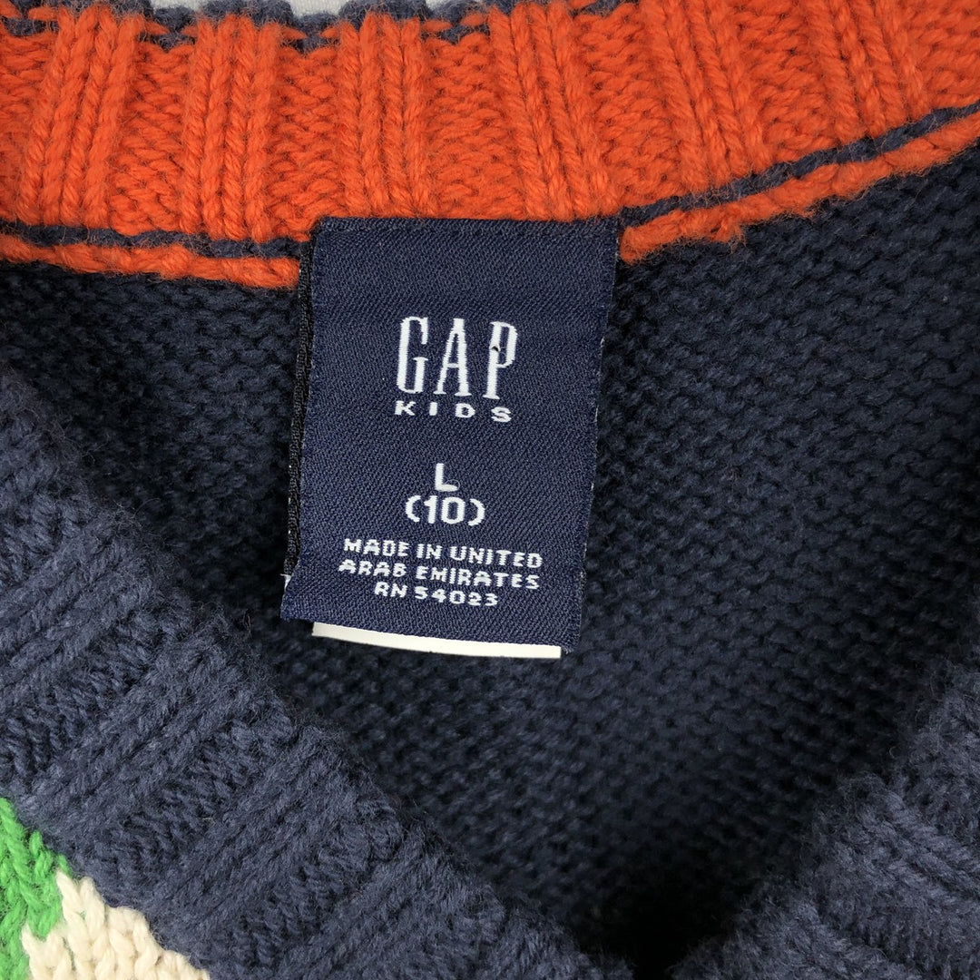 2000'S GAP Argyle Pattern V-Neck Cotton Knit Vest, Women's Size M (approx.) cotton navy blue type Vintage Second Hand
