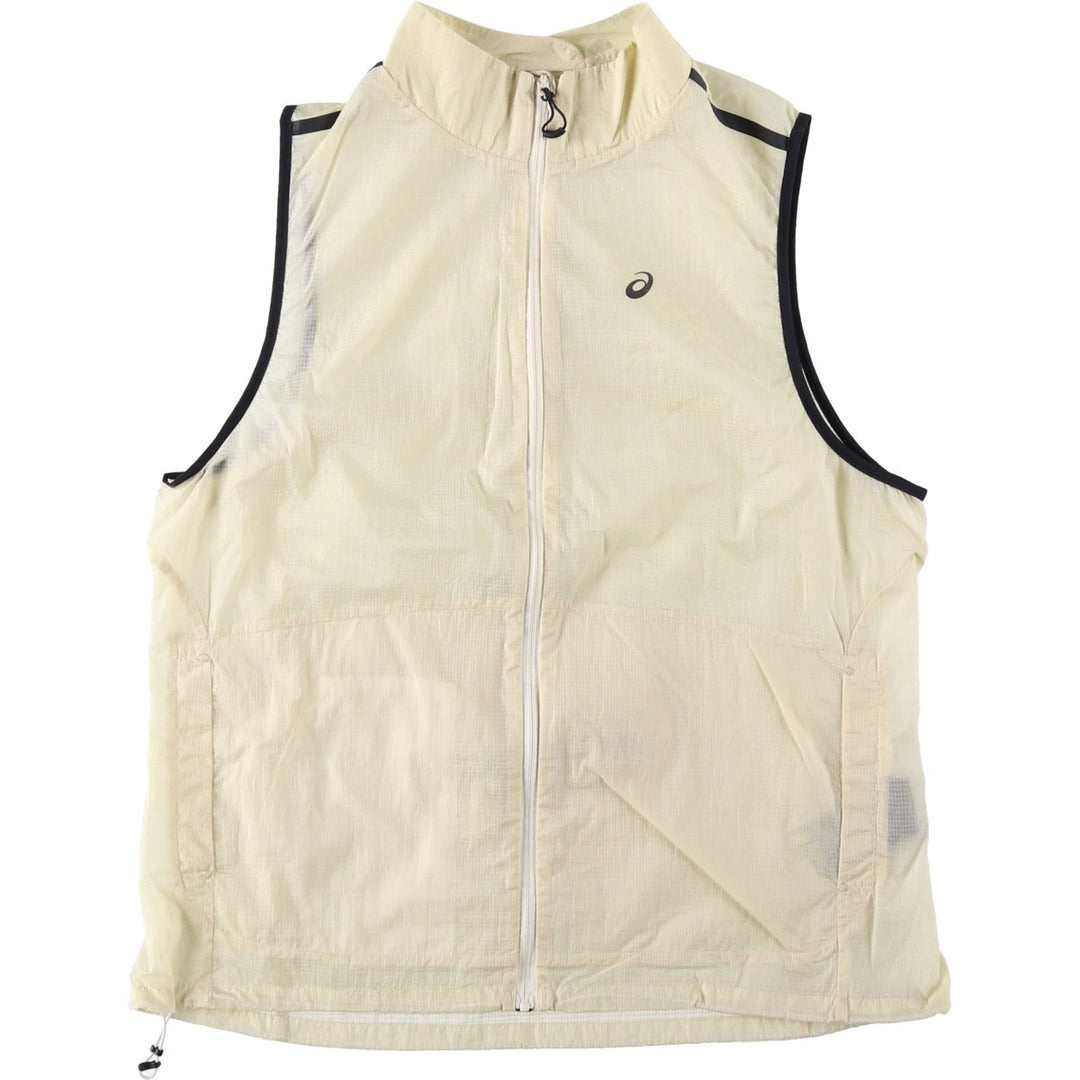 Asics Ripstop Nylon Vest, Women's Size L (approx.) Nylon Beige type Vintage Second Hand