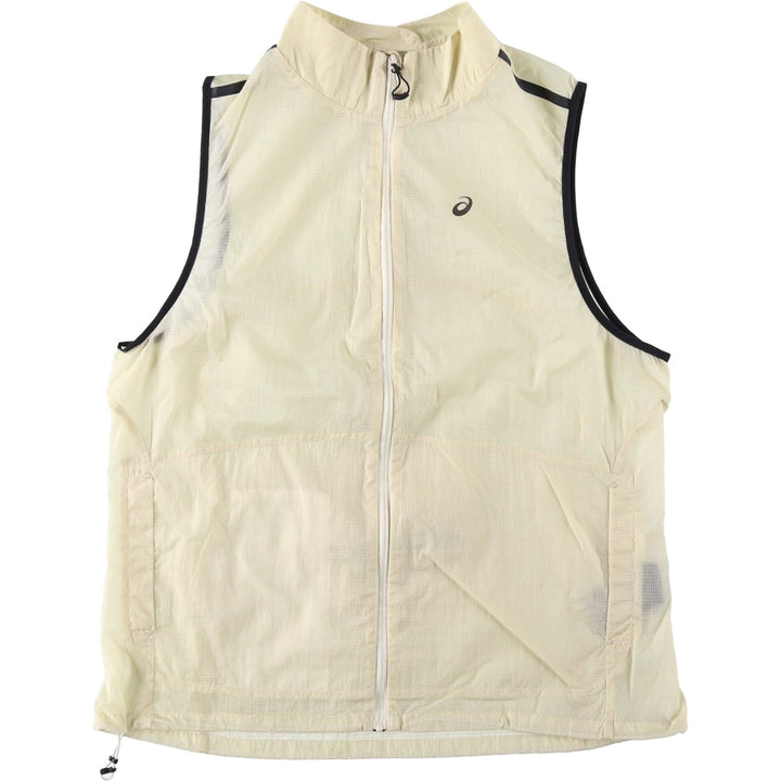 Asics Ripstop Nylon Vest, Women's Size L (approx.) Nylon Beige type Vintage Second Hand