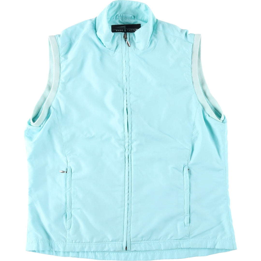 PAGE AND TUTTLE Warm-up Vest, Women's Size L (approx.) polyester Blue type light blue Vintage Second Hand