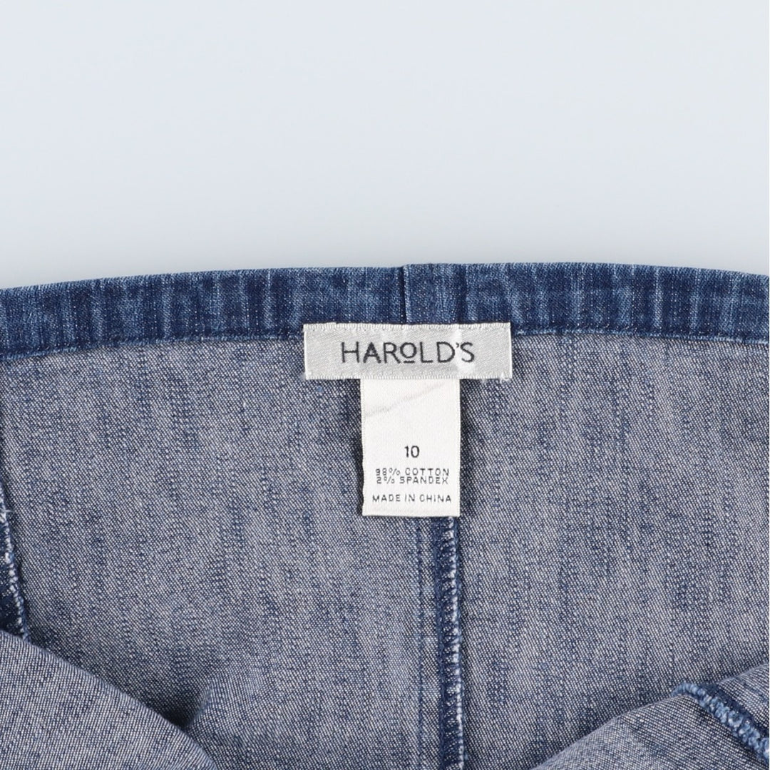 HAROLD'S Denim Frill Halter Neck Top (Women's Size L) cotton blue type Vintage Second Hand