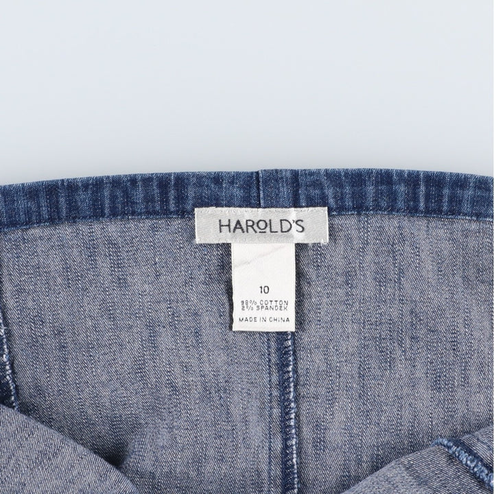 HAROLD'S Denim Frill Halter Neck Top (Women's Size L) cotton blue type Vintage Second Hand