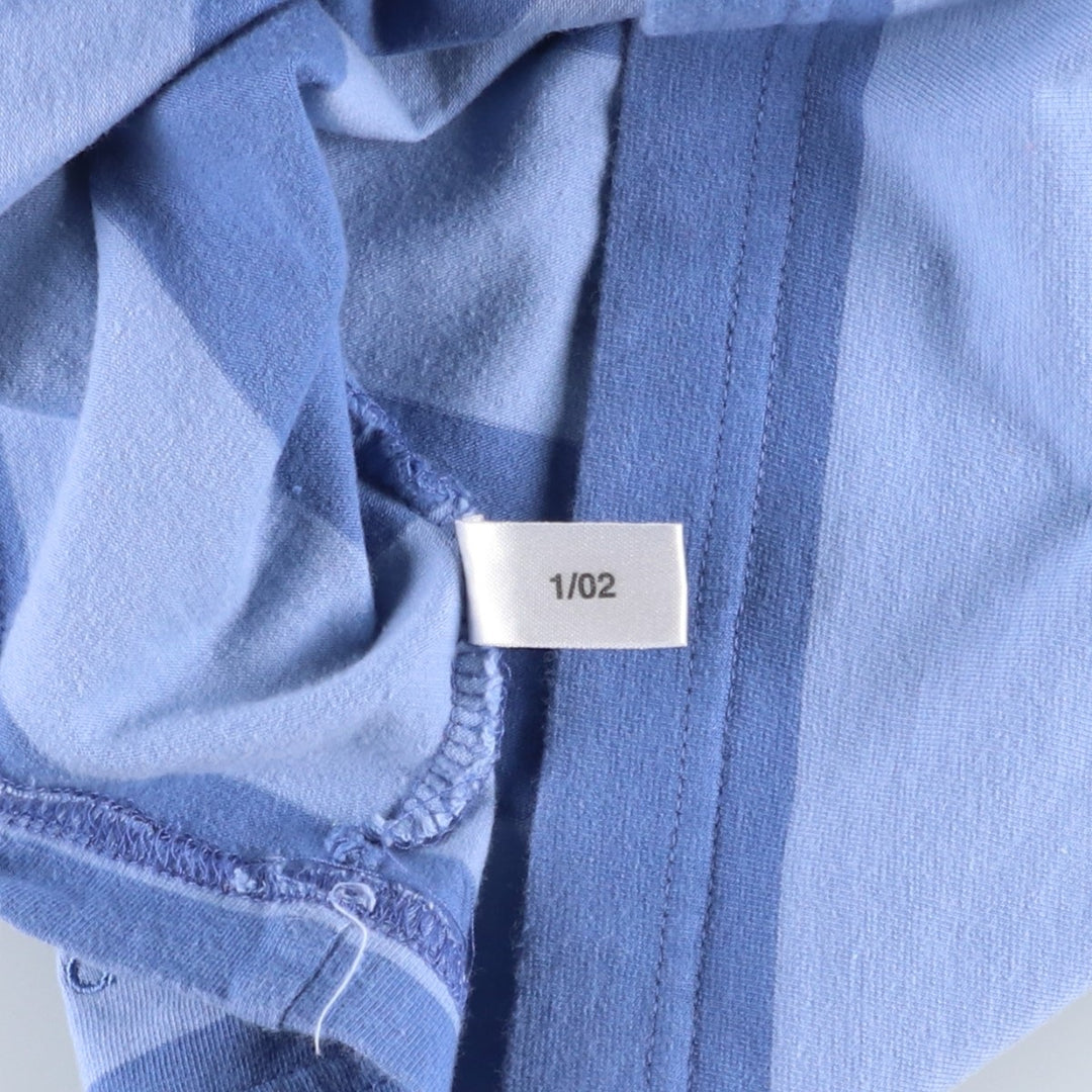 2000'S Adidas striped pattern cropped halter neck top, women's size XL equivalent. cotton blue type Vintage Second Hand