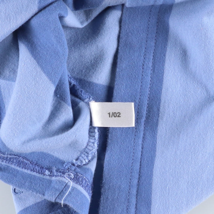 2000'S Adidas striped pattern cropped halter neck top, women's size XL equivalent. cotton blue type Vintage Second Hand