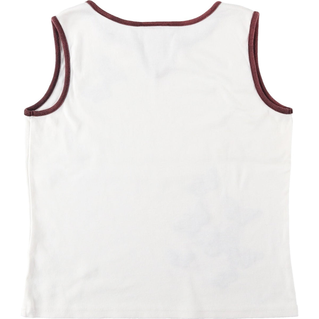 Talbots PETITES Slit Neck Butterfly Pattern Tank Top (Women's Size S) cotton white type Vintage Second Hand