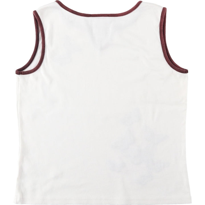 Talbots PETITES Slit Neck Butterfly Pattern Tank Top (Women's Size S) cotton white type Vintage Second Hand