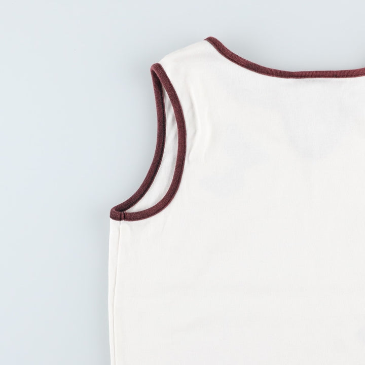 Talbots PETITES Slit Neck Butterfly Pattern Tank Top (Women's Size S) cotton white type Vintage Second Hand