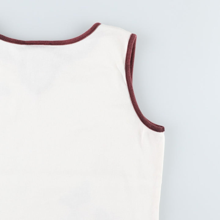 Talbots PETITES Slit Neck Butterfly Pattern Tank Top (Women's Size S) cotton white type Vintage Second Hand