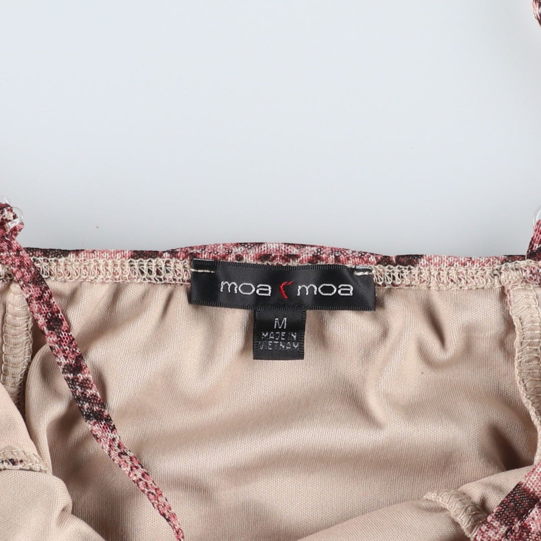 moa moa Snake Pattern Python Cropped Camisole (Women's Size M) polyester pink type Vintage Second Hand