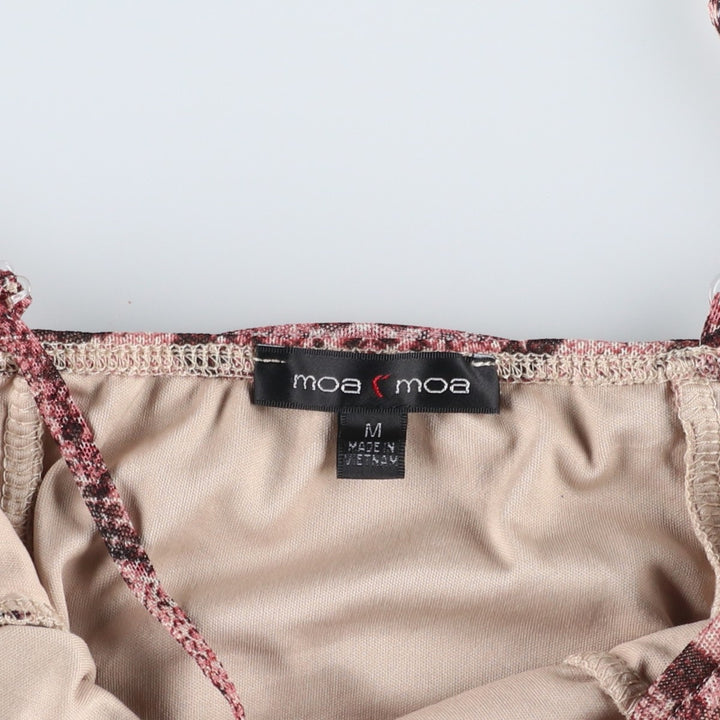 moa moa Snake Pattern Python Cropped Camisole (Women's Size M) polyester pink type Vintage Second Hand