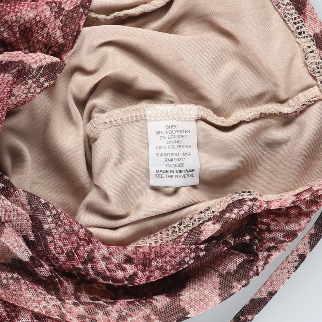 moa moa Snake Pattern Python Cropped Camisole (Women's Size M) polyester pink type Vintage Second Hand