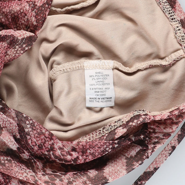 moa moa Snake Pattern Python Cropped Camisole (Women's Size M) polyester pink type Vintage Second Hand