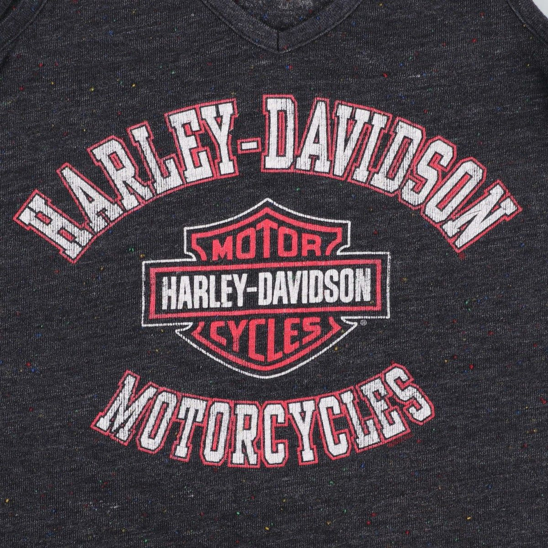Harley-Davidson Color Nep V-Neck Motorcycle Tank Top (Women's Size S) polyester black type Vintage Second Hand
