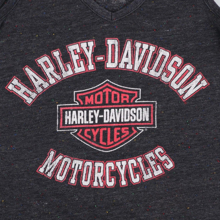 Harley-Davidson Color Nep V-Neck Motorcycle Tank Top (Women's Size S) polyester black type Vintage Second Hand