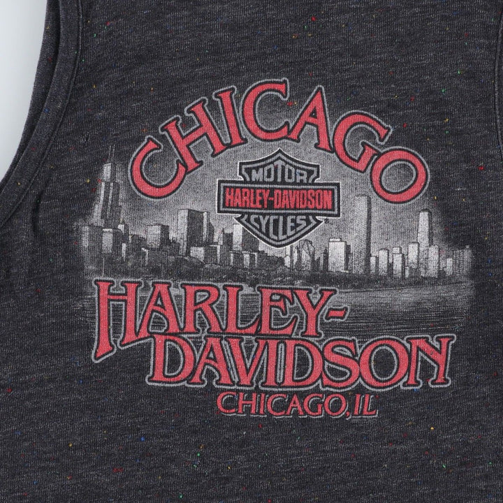 Harley-Davidson Color Nep V-Neck Motorcycle Tank Top (Women's Size S) polyester black type Vintage Second Hand