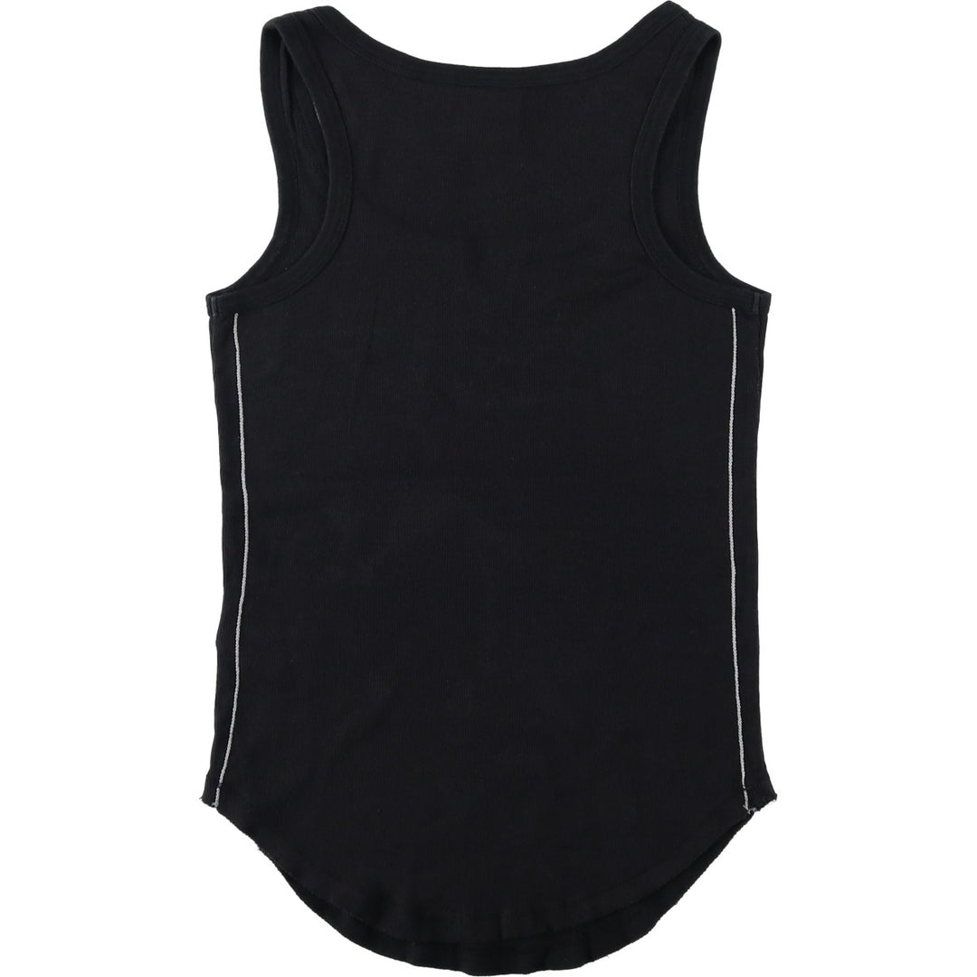 Harley-Davidson Eagle Pattern Slit Neck Motorcycle Tank Top (Women's Size M) cotton black type Vintage Second Hand