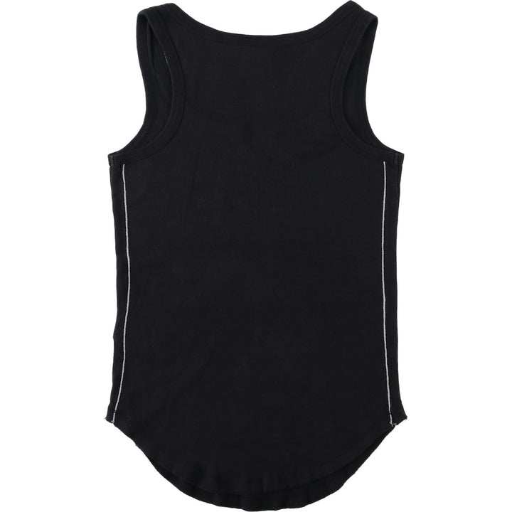Harley-Davidson Eagle Pattern Slit Neck Motorcycle Tank Top (Women's Size M) cotton black type Vintage Second Hand