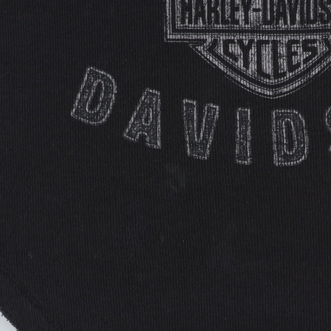 Harley-Davidson Eagle Pattern Slit Neck Motorcycle Tank Top (Women's Size M) cotton black type Vintage Second Hand