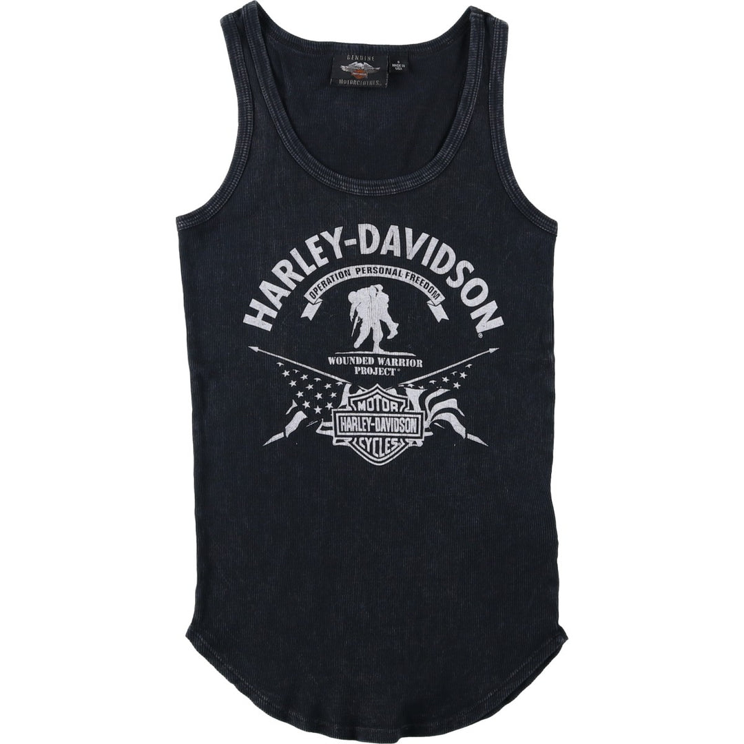 Harley-Davidson Motorcycle Tank Top, Made in USA, Women's Size S (approx.) cotton black type Vintage Second Hand