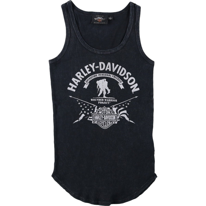 Harley-Davidson Motorcycle Tank Top, Made in USA, Women's Size S (approx.) cotton black type Vintage Second Hand
