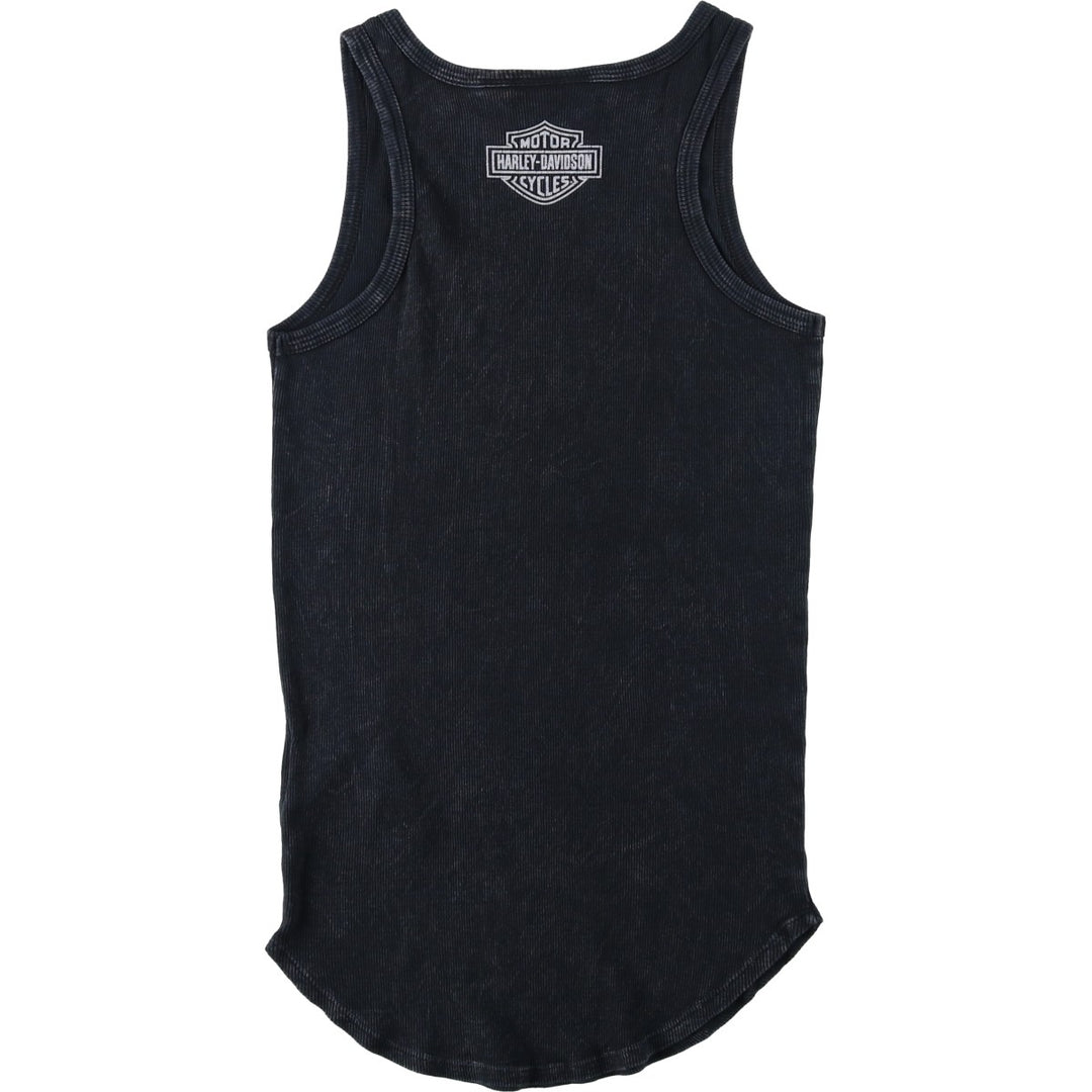 Harley-Davidson Motorcycle Tank Top, Made in USA, Women's Size S (approx.) cotton black type Vintage Second Hand