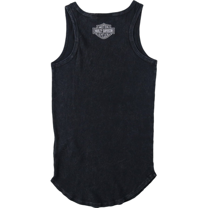 Harley-Davidson Motorcycle Tank Top, Made in USA, Women's Size S (approx.) cotton black type Vintage Second Hand