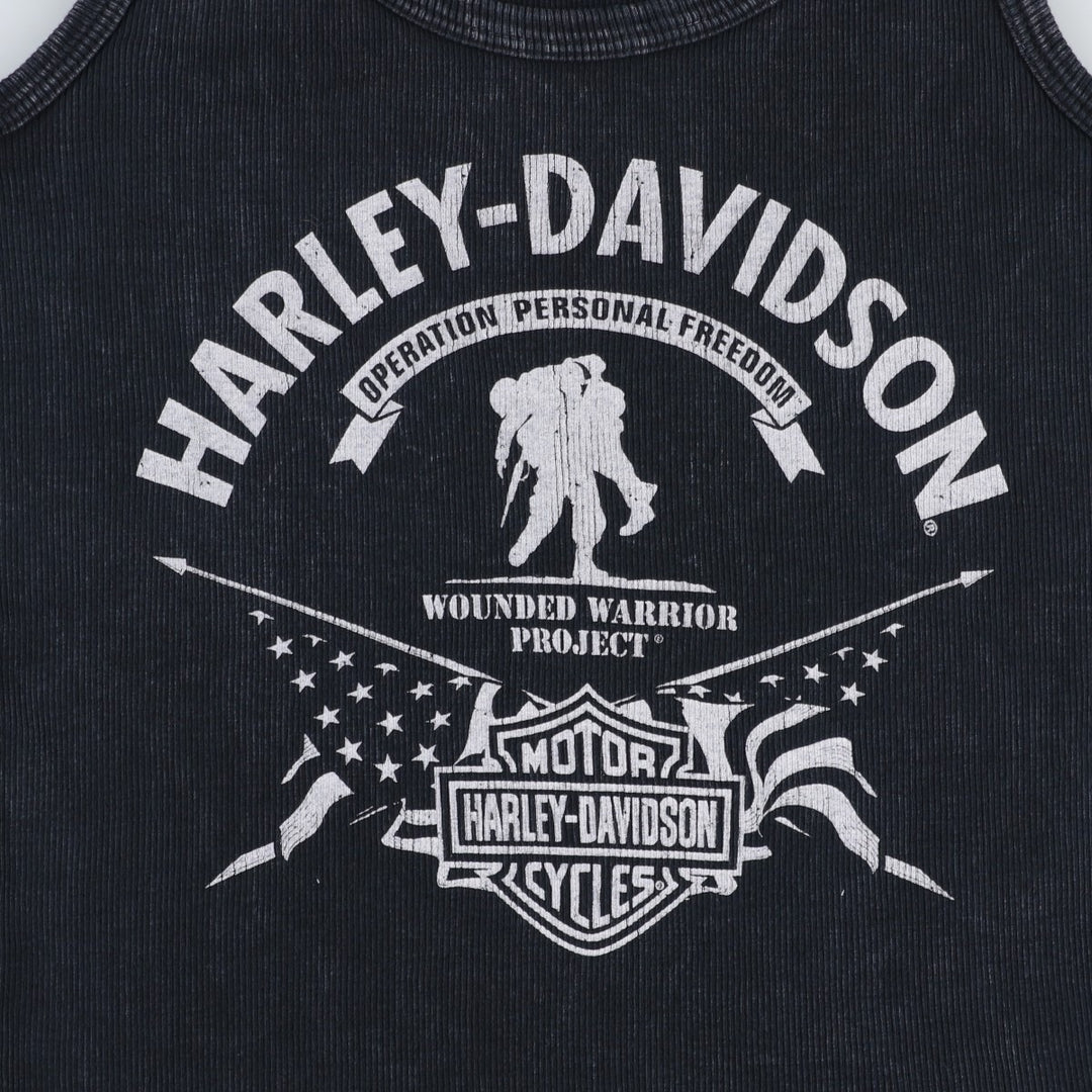 Harley-Davidson Motorcycle Tank Top, Made in USA, Women's Size S (approx.) cotton black type Vintage Second Hand