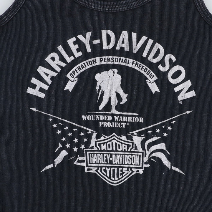 Harley-Davidson Motorcycle Tank Top, Made in USA, Women's Size S (approx.) cotton black type Vintage Second Hand