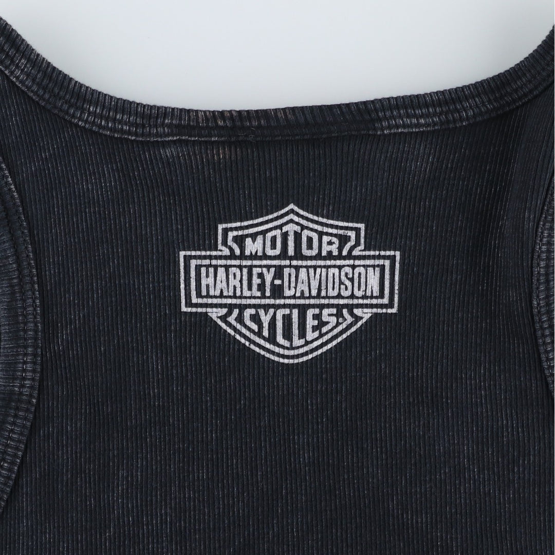 Harley-Davidson Motorcycle Tank Top, Made in USA, Women's Size S (approx.) cotton black type Vintage Second Hand