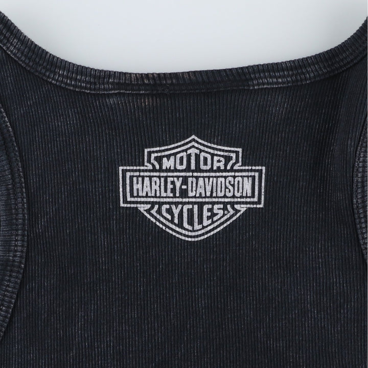 Harley-Davidson Motorcycle Tank Top, Made in USA, Women's Size S (approx.) cotton black type Vintage Second Hand