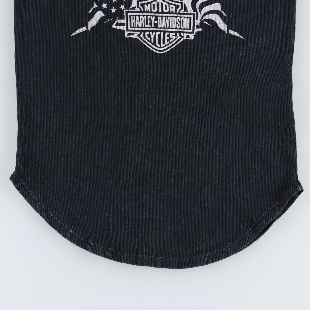 Harley-Davidson Motorcycle Tank Top, Made in USA, Women's Size S (approx.) cotton black type Vintage Second Hand