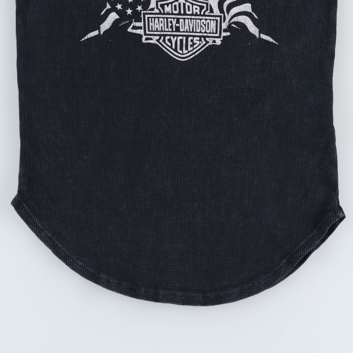 Harley-Davidson Motorcycle Tank Top, Made in USA, Women's Size S (approx.) cotton black type Vintage Second Hand