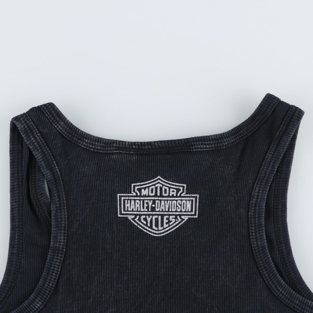 Harley-Davidson Motorcycle Tank Top, Made in USA, Women's Size S (approx.) cotton black type Vintage Second Hand