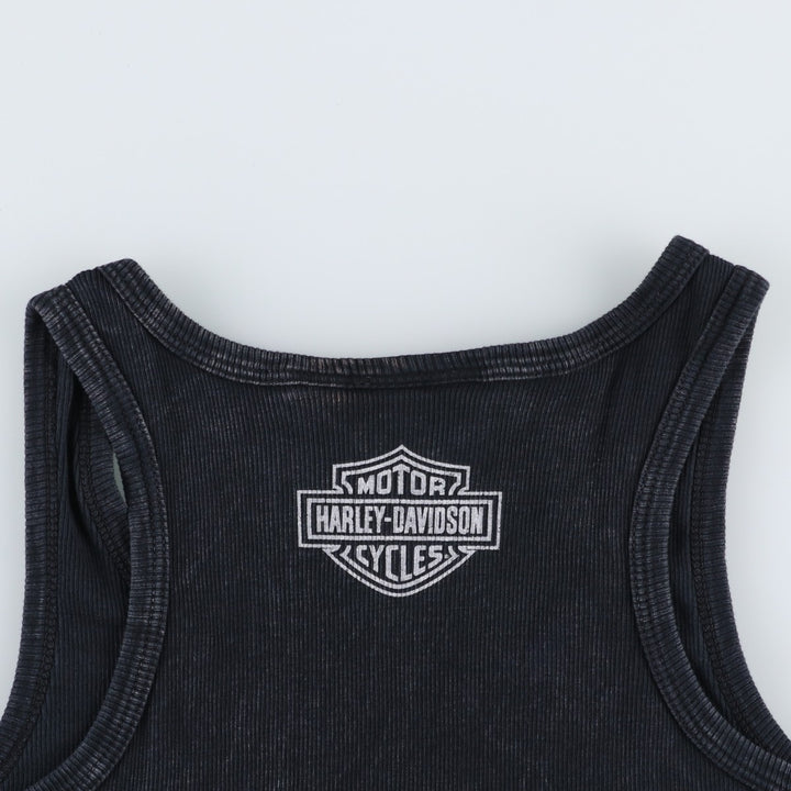Harley-Davidson Motorcycle Tank Top, Made in USA, Women's Size S (approx.) cotton black type Vintage Second Hand