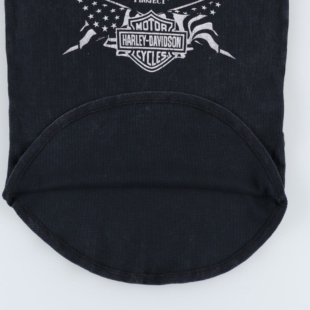 Harley-Davidson Motorcycle Tank Top, Made in USA, Women's Size S (approx.) cotton black type Vintage Second Hand