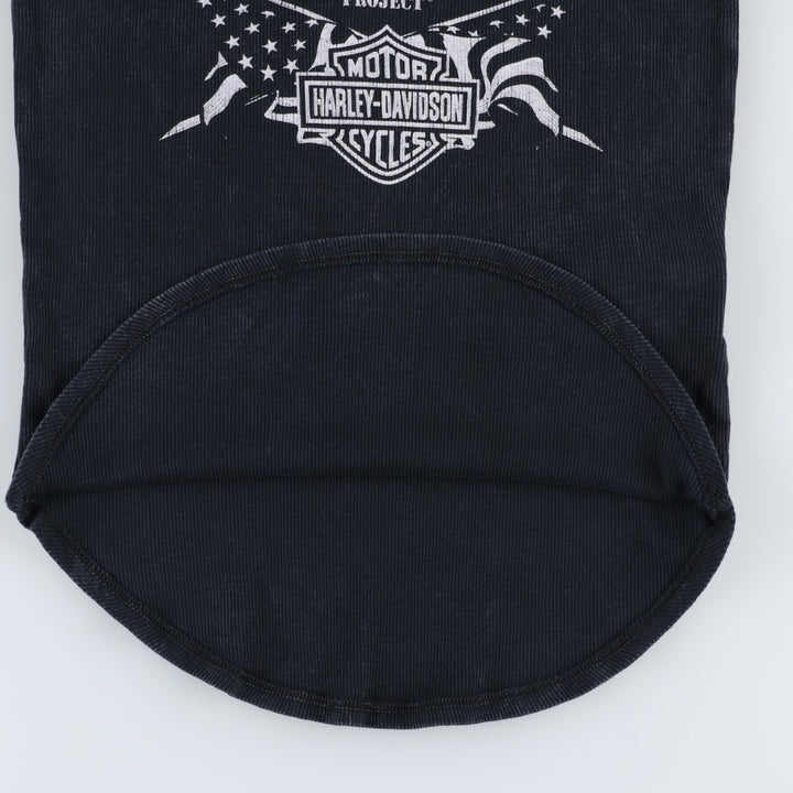 Harley-Davidson Motorcycle Tank Top, Made in USA, Women's Size S (approx.) cotton black type Vintage Second Hand