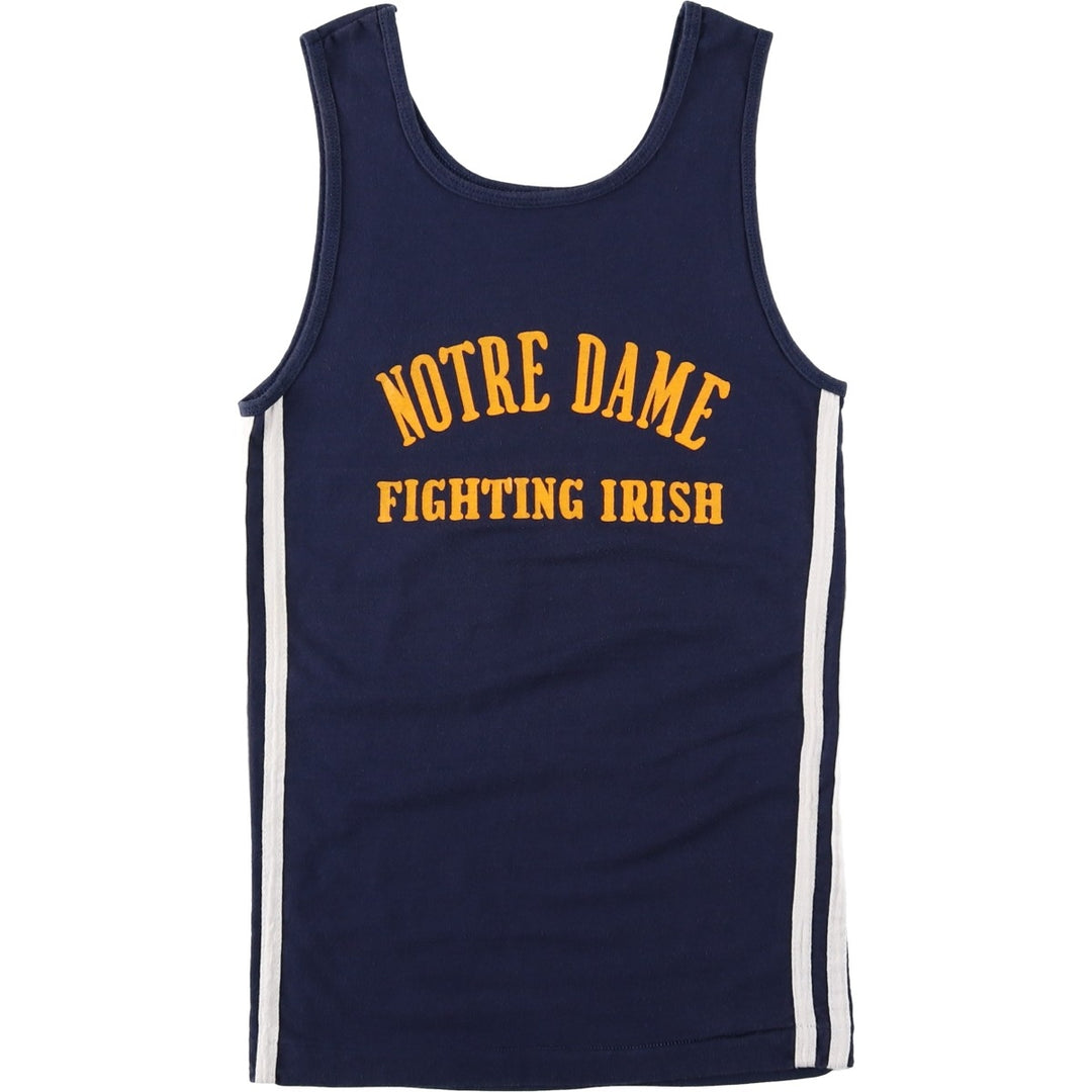 70'S Champion Bar Tag College Notre Dame University Tank Top, Women's Size S (Equivalent), Vintage polyester navy blue type Vintage Second Hand