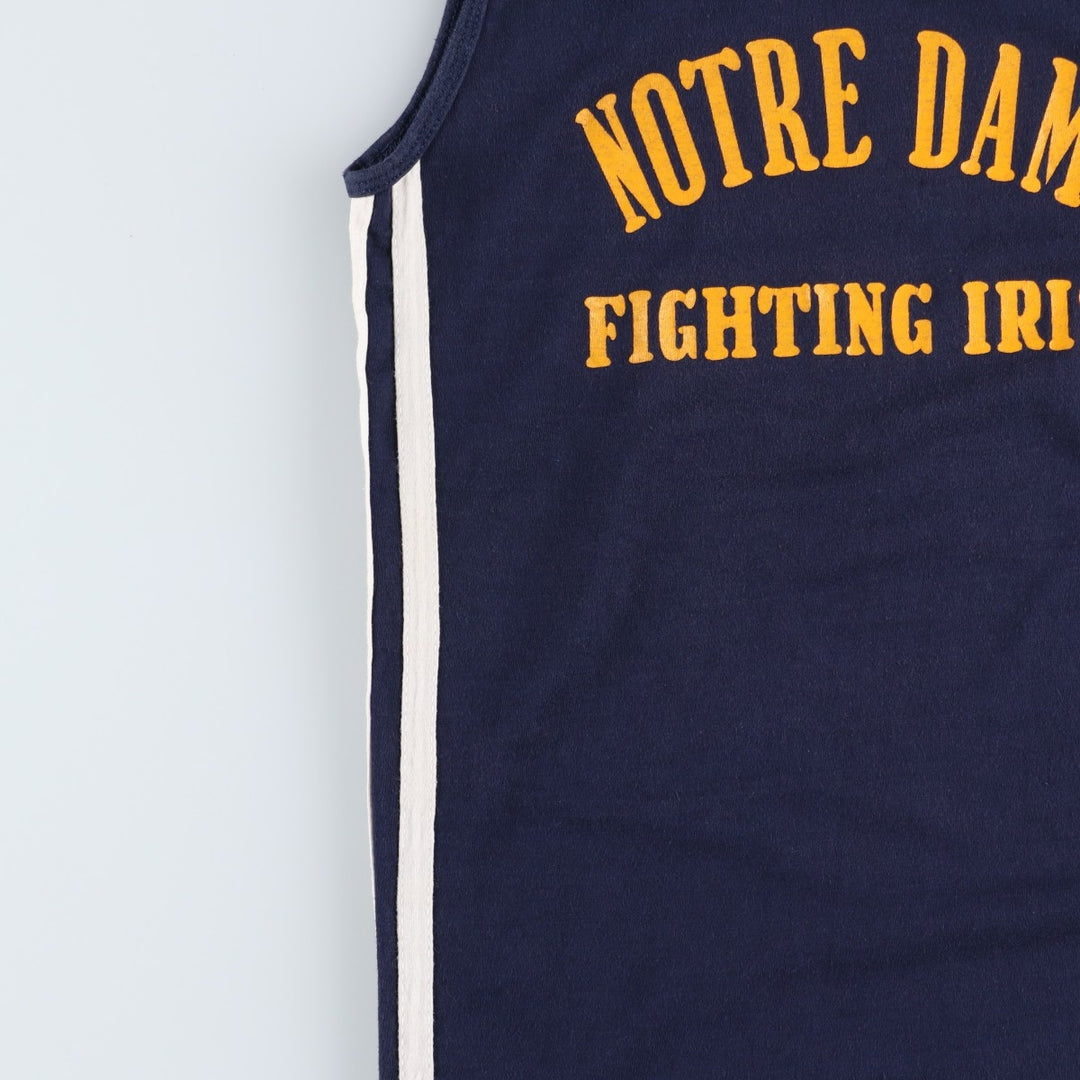 70'S Champion Bar Tag College Notre Dame University Tank Top, Women's Size S (Equivalent), Vintage polyester navy blue type Vintage Second Hand