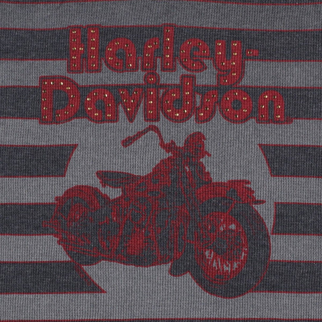 2000'S Harley-Davidson Border Pattern Large Print Studded Motorcycle Camisole, Women's Size L (approx.) cotton Charcoal Vintage Second Hand