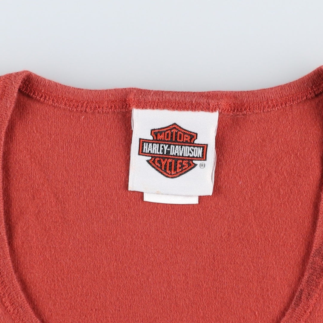 2000'S Harley-Davidson Rhinestone Tribal Motorcycle Tank Top (Women's Size S) cotton red type Vintage Second Hand