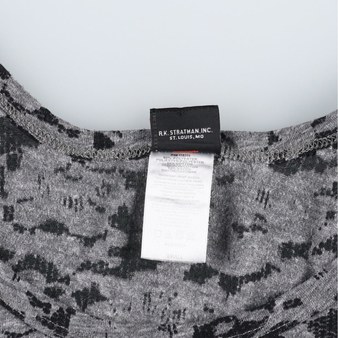 Harley-Davidson all-over print rhinestone motorcycle tank top, made in the USA, women's size S equivalent. polyester gray type Vintage Second Hand