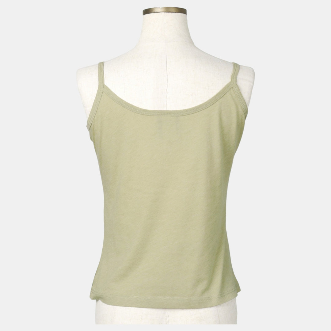 Harley-Davidson cropped camisole with large print and rhinestones, women's size M equivalent. polyester Khaki type Vintage Second Hand
